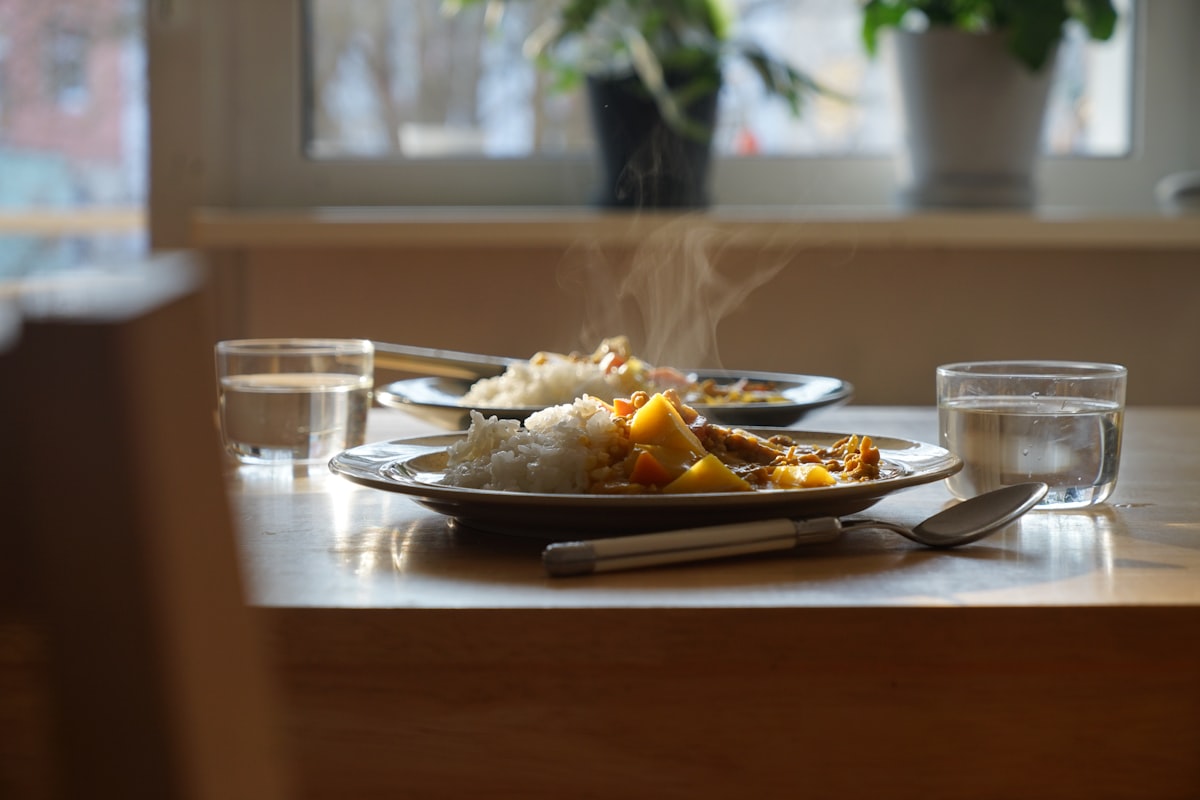 Steamed fish with herb garnish